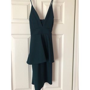 Emerald Green Peplum Bodycon Dress